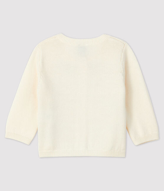 Baby girl's long-sleeved cardigan MARSHMALLOW white