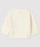 Baby girl's long-sleeved cardigan MARSHMALLOW white