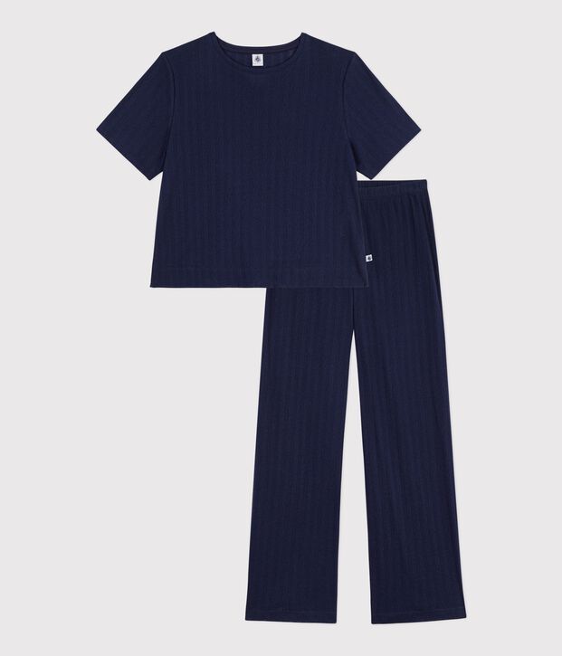 Women's short-sleeved openwork cotton pyjamas SMOKING