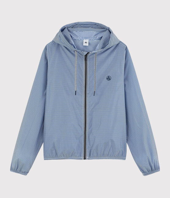 Unisex Stripy Windbreaker SURF blue/MARSHMALLOW white