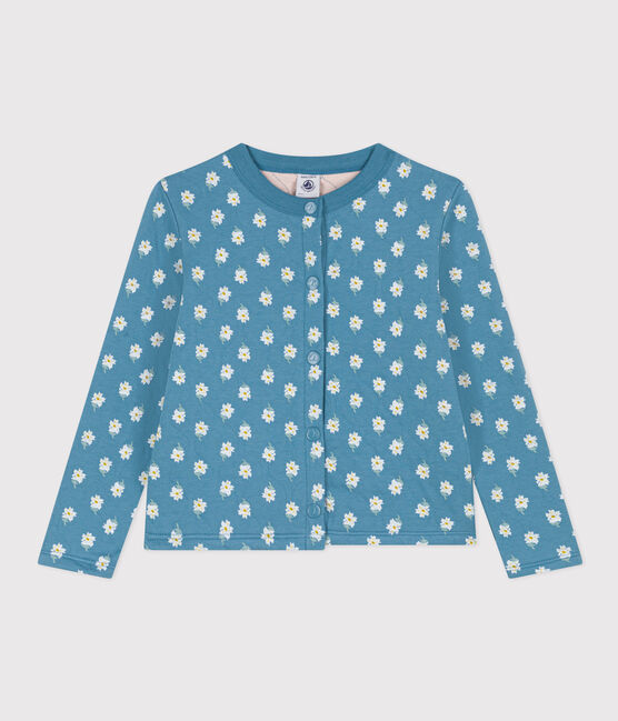 Girls' printed quilted tube knit cardigan POLOCHON /MULTICO