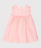 Baby Girls' Sleeveless Striped Dress MARSHMALLOW white/ROSAKO pink