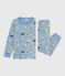 Children's pyjamas in printed fleece ADRIATIC blue/MULTICO