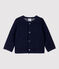 Babies' Quilted Tube Knit Cardigan SMOKING blue