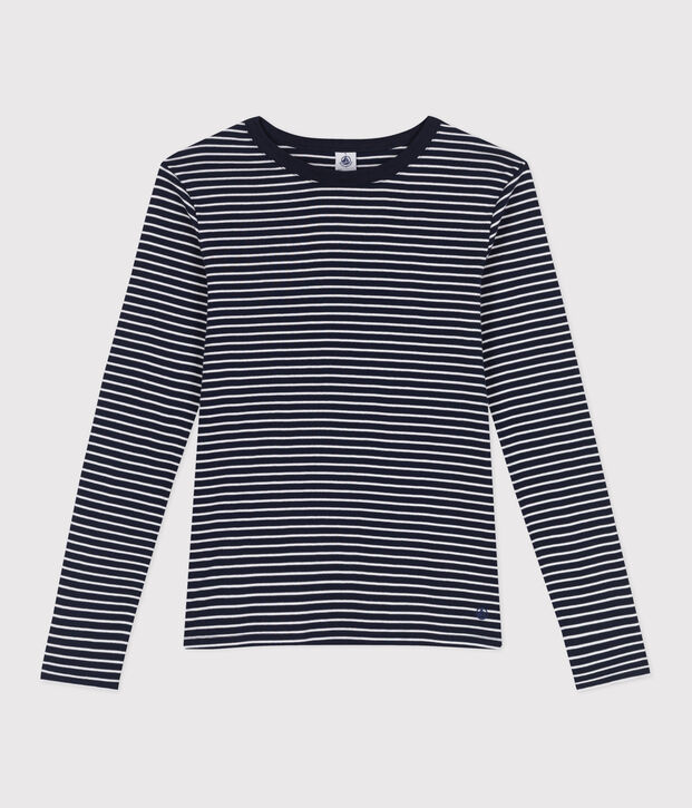 Women's Iconic striped cotton T-Shirt blue/white