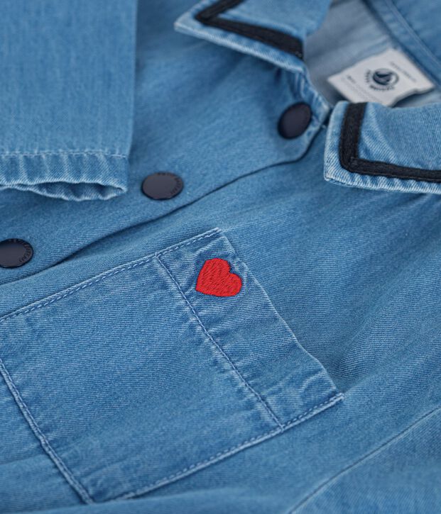 Children's long cotton jumpsuit blue