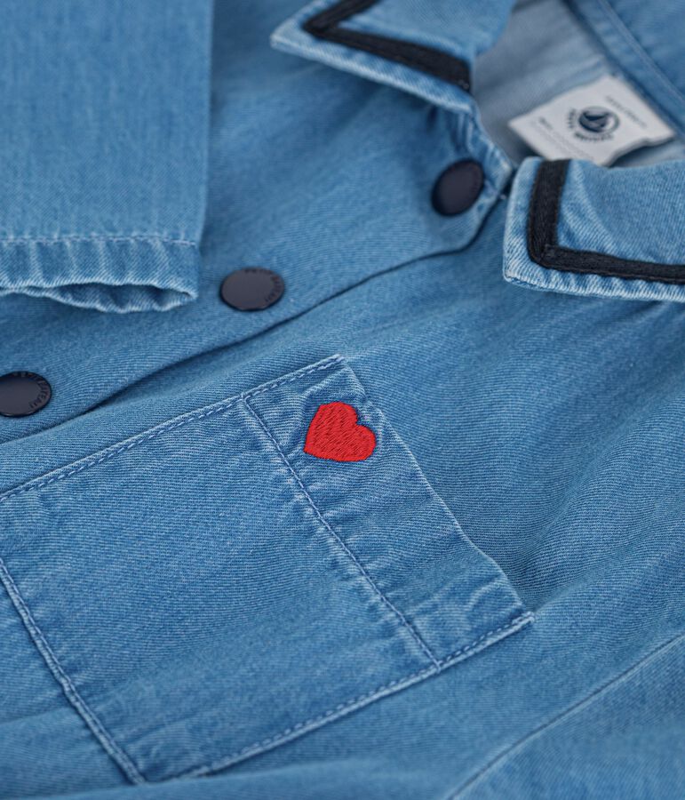 Children's long cotton jumpsuit DENIM CLAIR blue