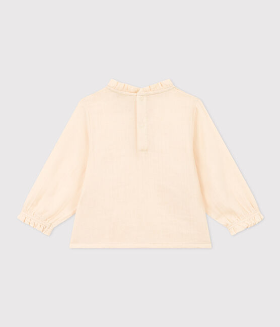 Babies' Long-Sleeved Cotton Gauze Blouse AVALANCHE Ecru