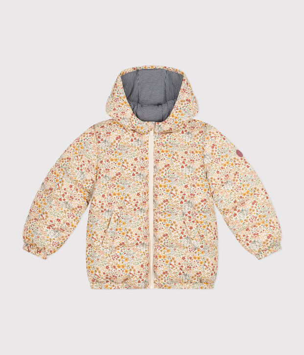 Children's unisex puffer jacket Ecru/multicolor