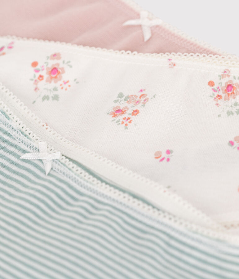 Children's cotton floral-patterned shorties - 3-pack multicolor