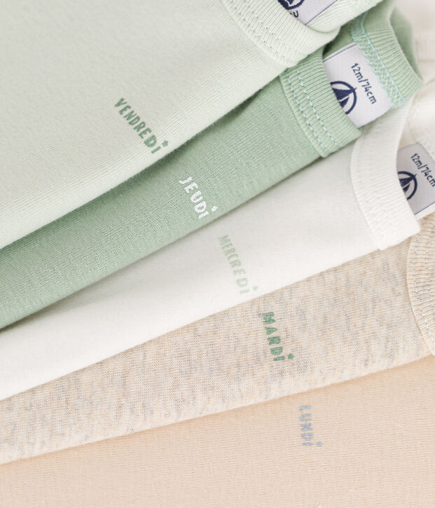 Babies' Short-sleeved Cotton Bodysuits - 5-Pack multicolor