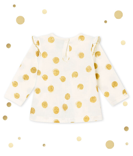 Baby girl's print blouse MARSHMALLOW white/DORE yellow