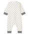 Babies' starry sleepsuit in cotton MARSHMALLOW white/GRIS grey