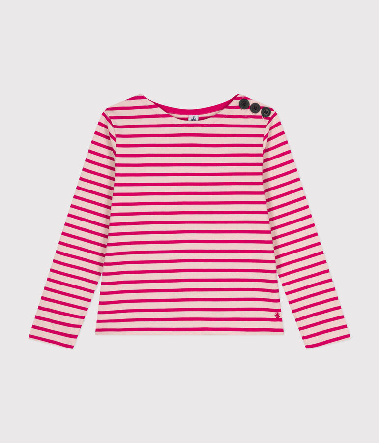 Women's Buttoned Cotton Breton Top pink/pink