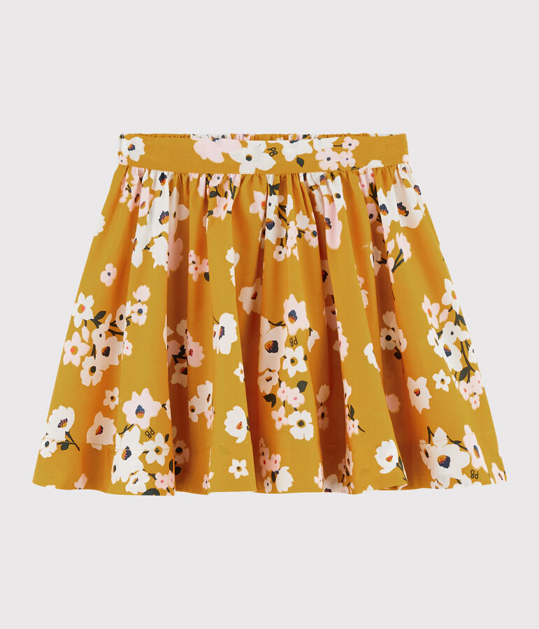 Girls' poplin skirt yellow/multicolor