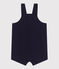 Babies' short-legged plain cotton gauze dungarees SMOKING blue