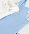 Babies' dungarees/body set in plain cotton with embroidered details FLO blue/MILK