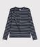 Women's stripy cotton cardigan blue/white