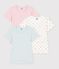Pack of children's short-sleeved cotton T-shirts with hearts multicolor