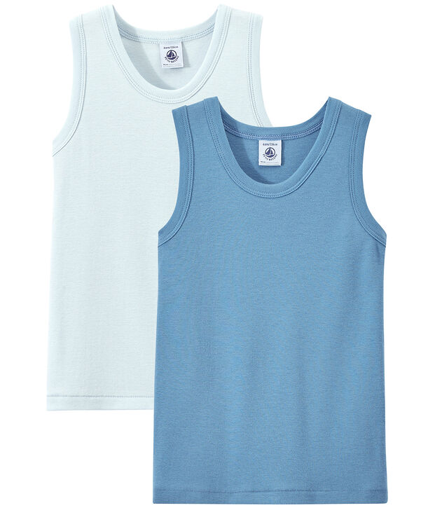 Set of 2 boys' tank tops white