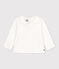 Babies' Long-Sleeved Cotton Blouse MARSHMALLOW white