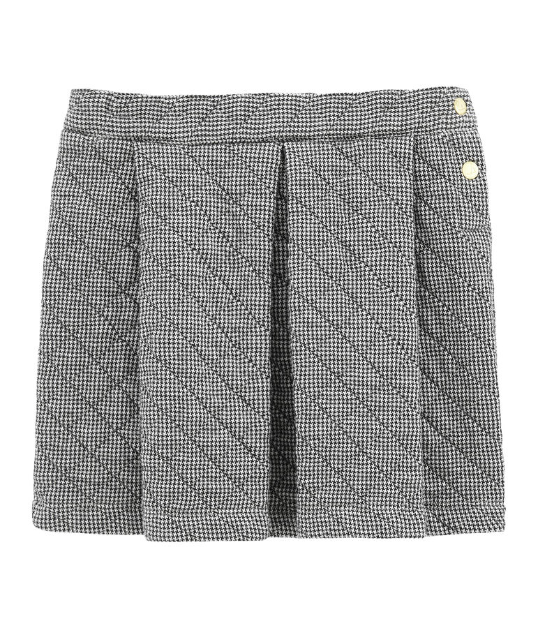 Girl's quilted double knit skirt grey/white