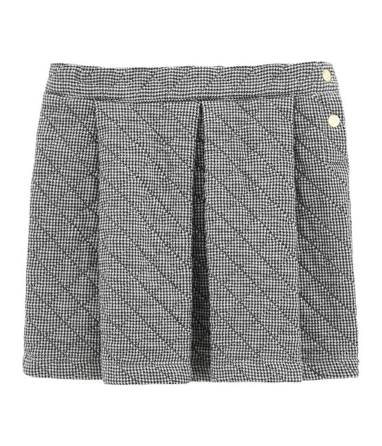 Girl's quilted double knit skirt CAPECOD grey/MARSHMALLOW white