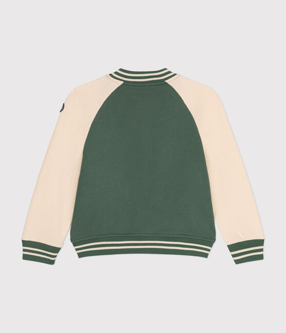 Boys' Fleece Baseball Jacket CROCO green/AVALANCHE