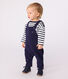 Babies' long-leg dungarees in plain cotton