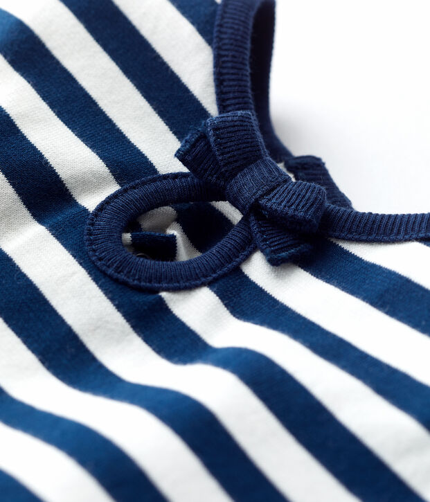 Babies' Short-Sleeved Striped Jersey Dress blue/white