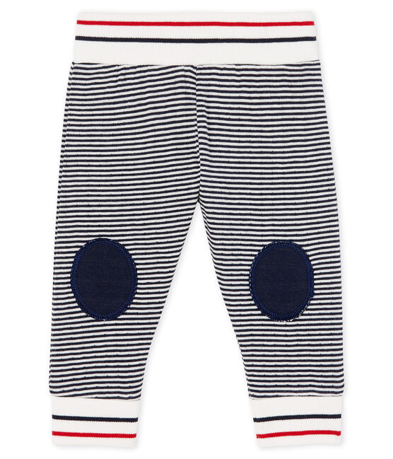 Baby Tube Knit Trousers SMOKING blue/MULTICO CN white