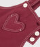 Babies' long-leg coloured denim dungarees AMARANTE
