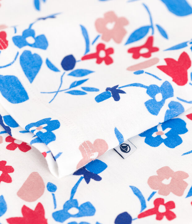 Children's floral printed tube knit pyjamas white/multicolor