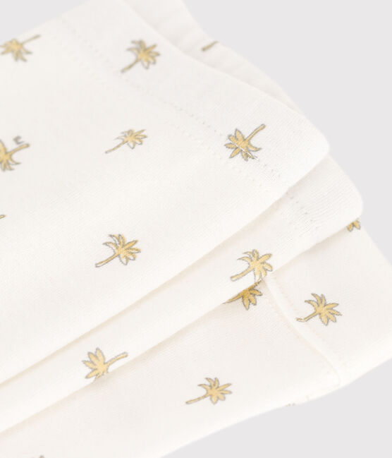 Babies' Cotton Floral Print Leggings MARSHMALLOW white/GRIS grey