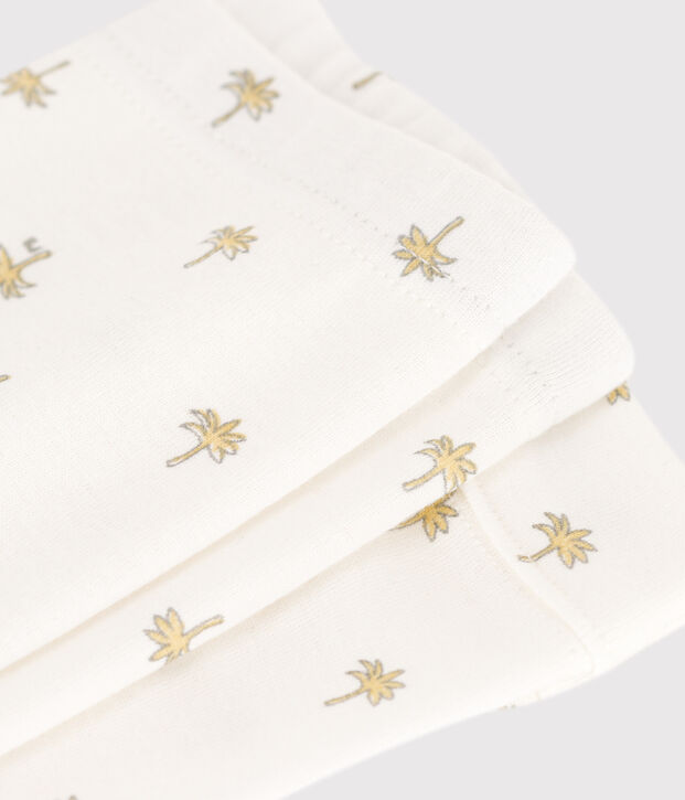 Babies' Cotton Floral Print Leggings white/grey