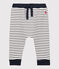 Babies' Fleece Trousers MARSHMALLOW white/SMOKING blue