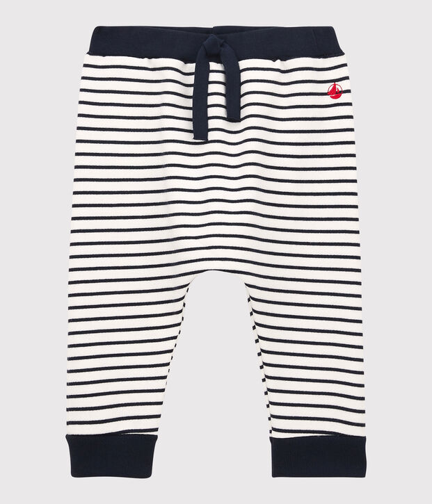 Babies' Fleece Trousers white/blue