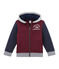 Boy's zipped sweatshirt in cotton sweatshirt and sherpa OGRE red/MULTICO white