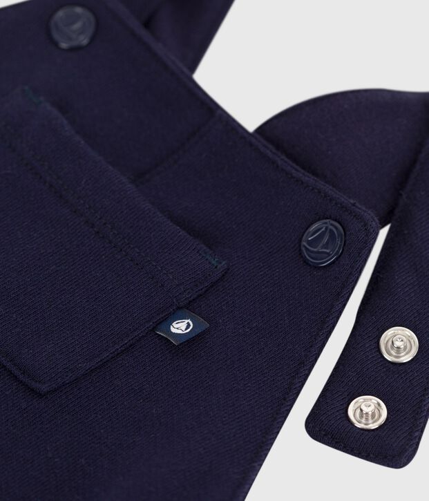 Babies' long-leg plain cotton dungarees SOIR