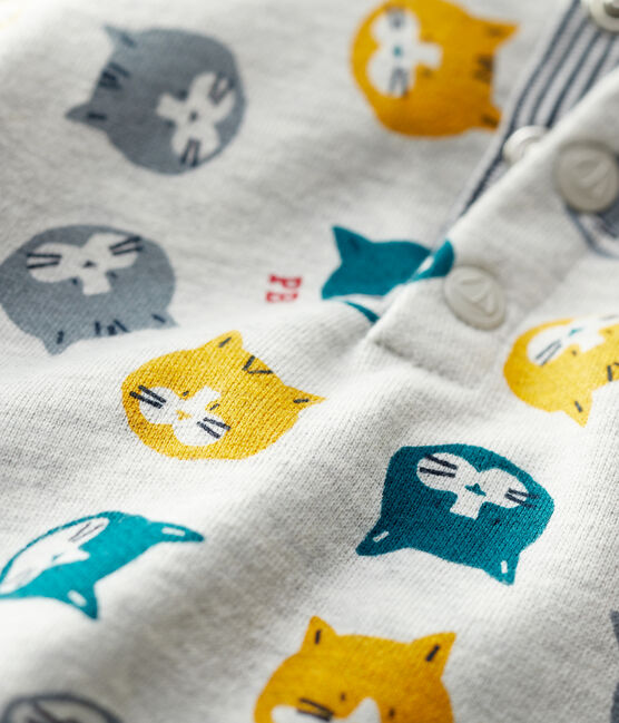 Babies' Fleece Sweatshirt BELUGA grey/MULTICO white