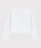 Girls' Cotton Cardigan MARSHMALLOW white/ARGENT grey
