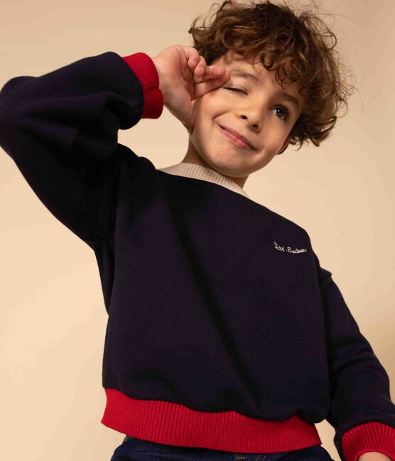 Children's unisex printed fleece sweatshirt SMOKING blue