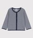 Babies' Organic Cotton Pinstriped Cardigan