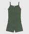 Women's Plain Cotton and Lyocell Pyjama Shorts and Vest CROCO green