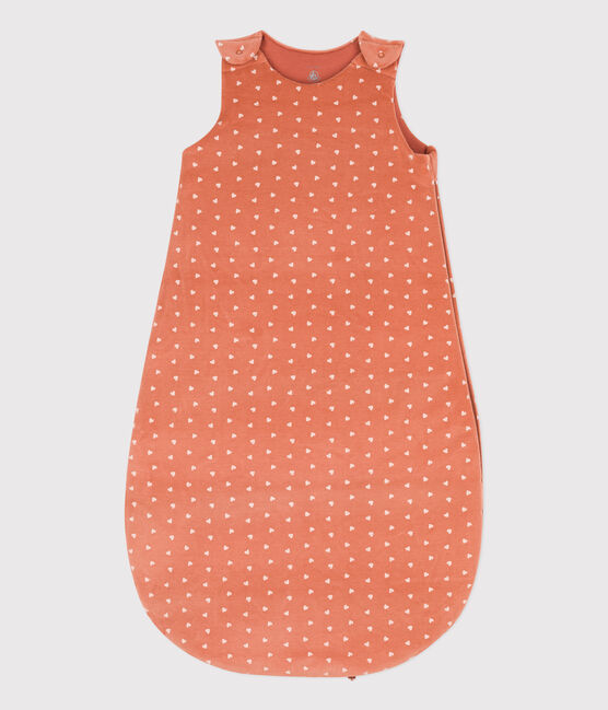 BABIES' HEART PATTERNED VELOUR TOG 2-RATED SLEEPING BAG BRANDY /AVALANCHE