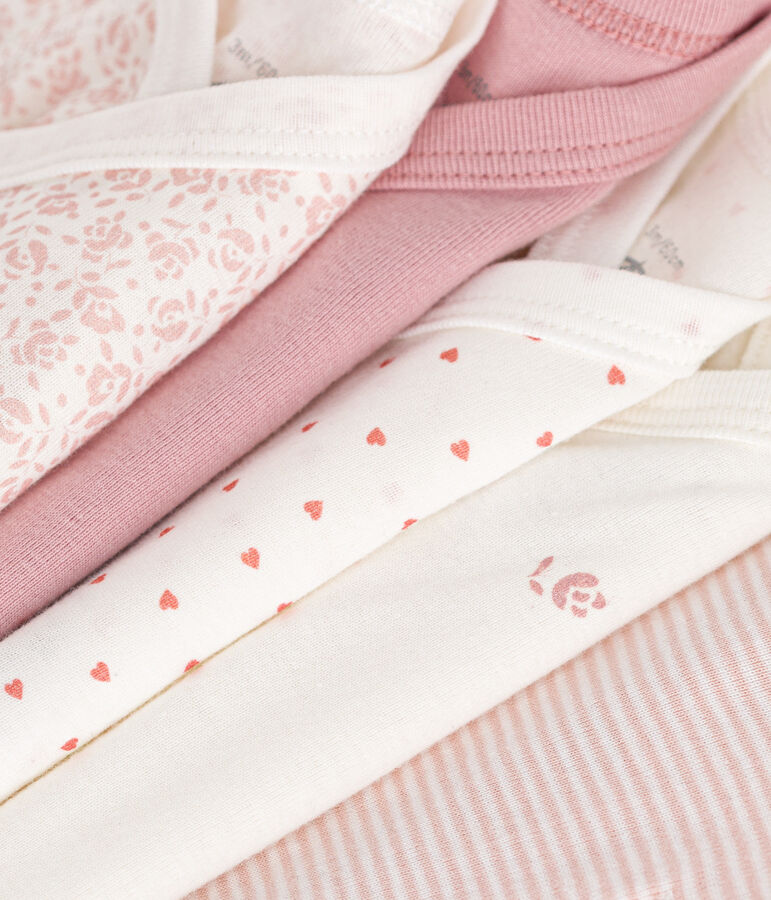 Babies' Long-Sleeved Wrapover Cotton Bodysuits - 5-Pack multicolor