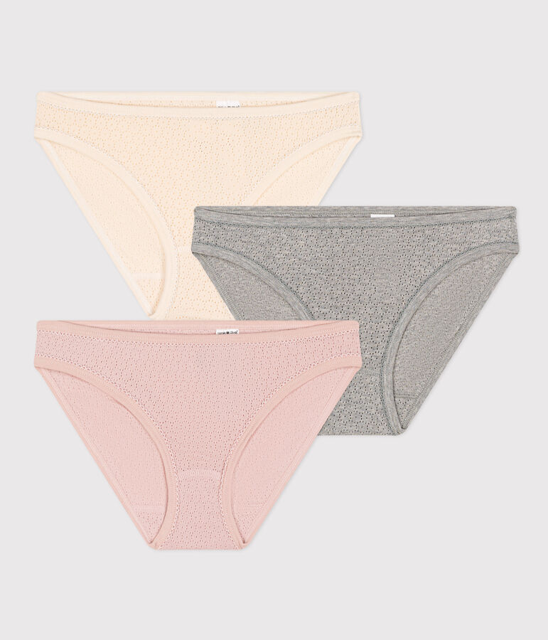 Women's Openwork Cotton Briefs - 3-Pack multicolor