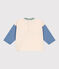 Babies' long-sleeved fine jersey T-shirt AVALANCHE blue/BEACH