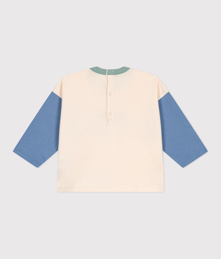 Babies' long-sleeved fine jersey T-shirt AVALANCHE blue/BEACH