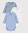 Pack of long-sleeved printed cotton wrapover bodies for babies multicolor